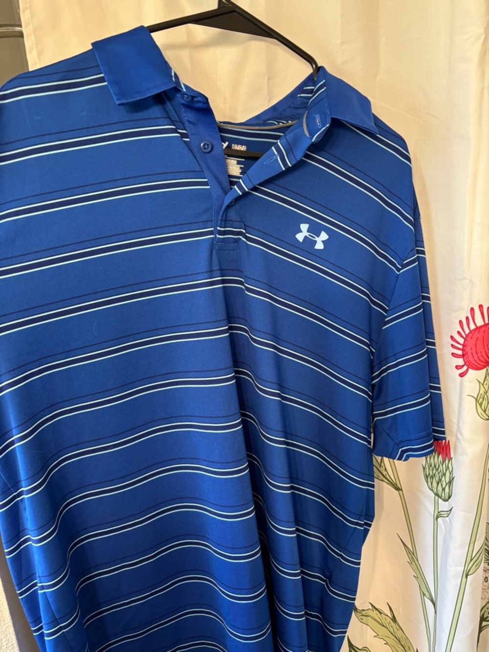 Under Armour Blue Striped Performance Polo